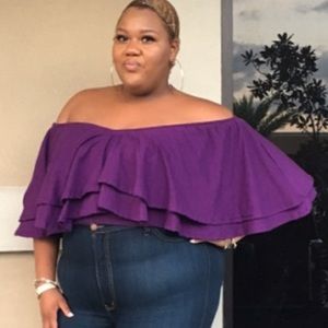 Rebdolls crop off the shoulder top